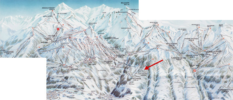 Map of Paradiski, France, click here to enlarge